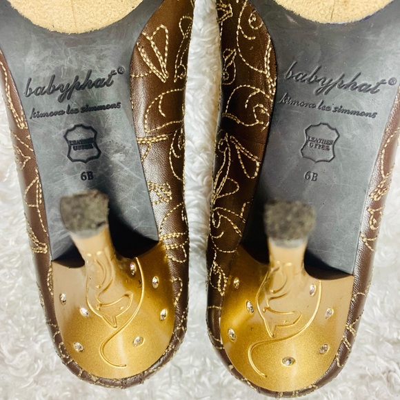 Baby Phat Kimora Lee Simmons Peep Toe Heels 6 B - Picture 6 of 11